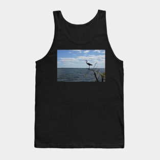 Great Blue Heron on Lake Tank Top